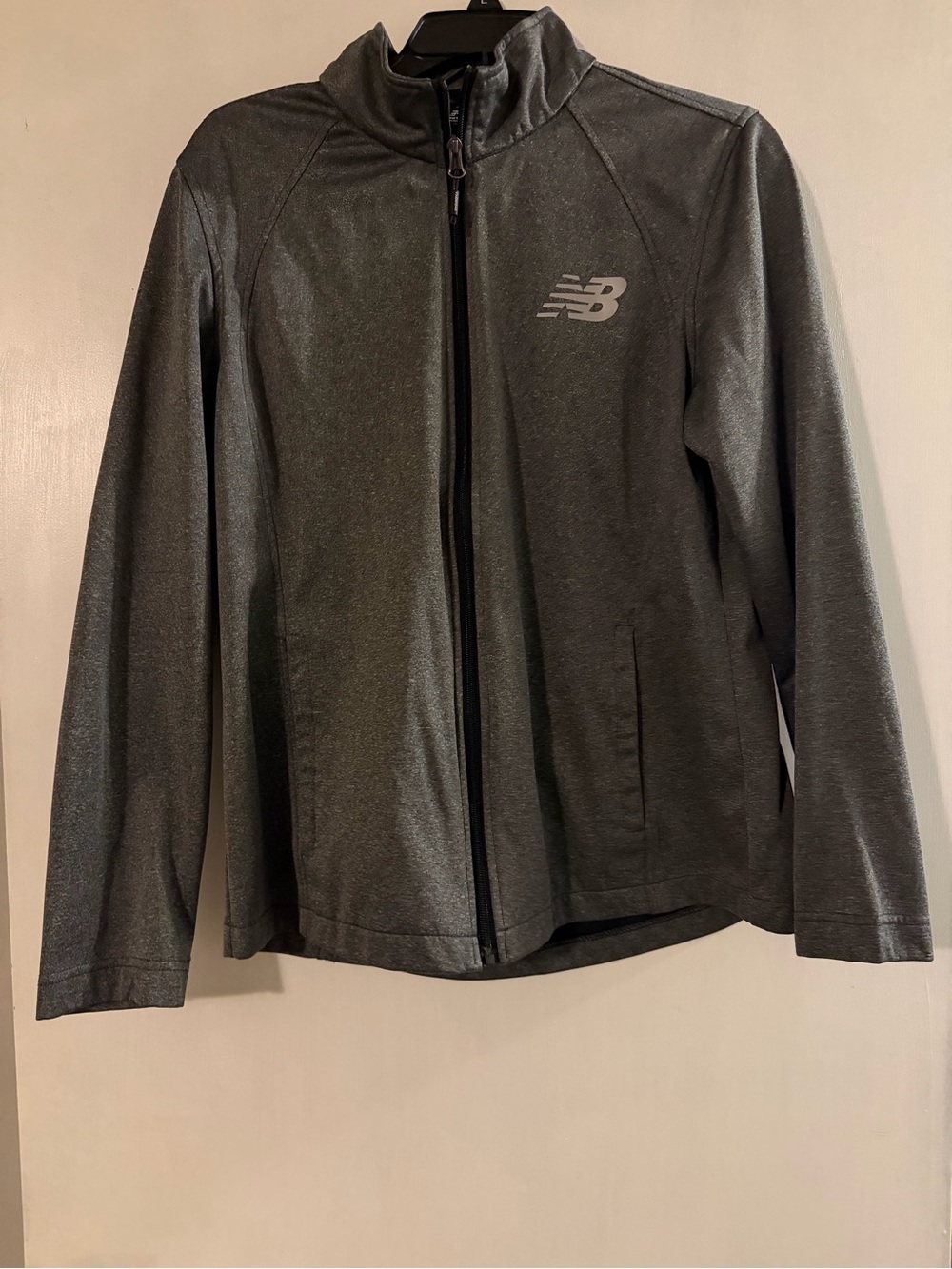 New Balance Women's Charcoal Gray Full-Zip Bomber Jacket